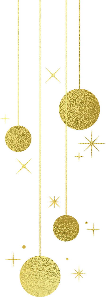 Elegant Gold New Year's Eve Ball Ornaments